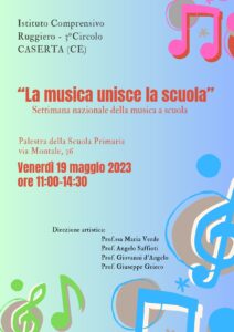 Locandina “La musica unisce la scuola” Settimana nazionale della musica a scuola